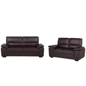 Faux Leather Sofa Set Brown VOGAR