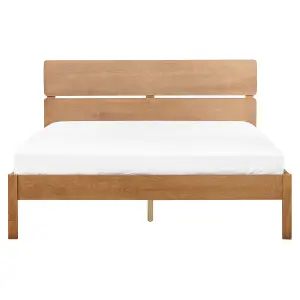 EU King Size Bed with LED Light Wood BOISSET