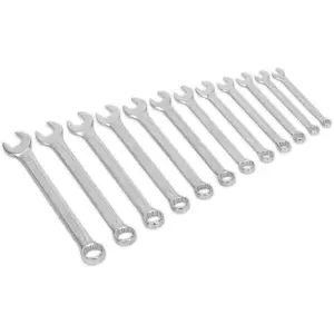 12-Piece Slim Handled Combination Spanner Set for Precision Work