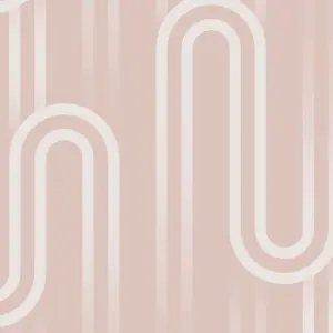 Envy Ups N Downs Peach Geometric Smooth Wallpaper Sample