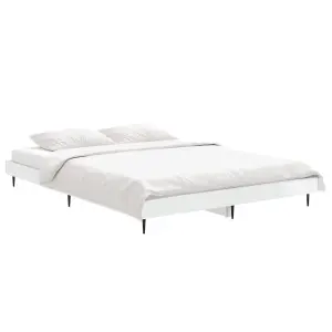 Berkfield Bed Frame High Gloss White 140x190 cm Engineered Wood