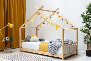 Kids Canopy House Bed Frame Solid Pine - Single 3ft