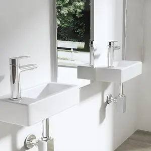 Small Wall Hung Ceramic Basin Sink - Left