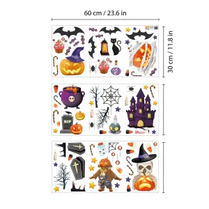 Walplus Halloween Glow In The Dark Haunted Pumpkin Window Cling