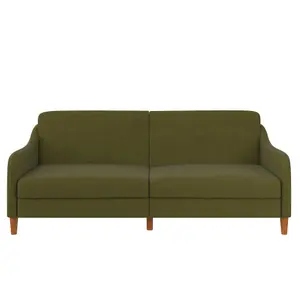 Jasper coil 3-seater Sofa Bed in green fabric