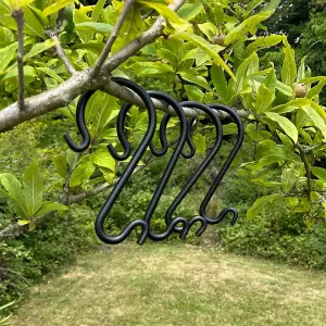 Steel S Hooks for Bird Feeders and Hanging Baskets (Set of 4)