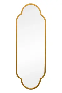 MirrorOutlet The Duplici Gold Metal Framed Double Arched Oval Garden Wall Mirror 67" 170CM X 59CM