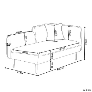 Right Hand Boucle Chaise Lounge Dark Grey CHEVANNES