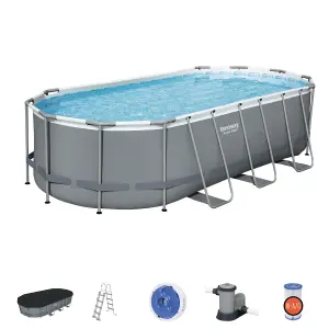 Bestway Power Steel Oval 18ft x 9ft x 48in Pool with Flowclear Filter Pump