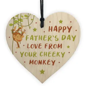 Funny Cheeky Fathers Day Gift Wooden Heart Dad Gift From Daughter Son Keepsake