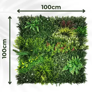 Artificial Plant Flower Living Wall Panels Realistic - Lush Lonsdale - Indoor / Outdoor - 1m x 1m - Home, Garden, Office