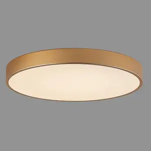 Luminosa Modern LED Flush Ceiling Light Golden, Warm White 3000K 3600lm