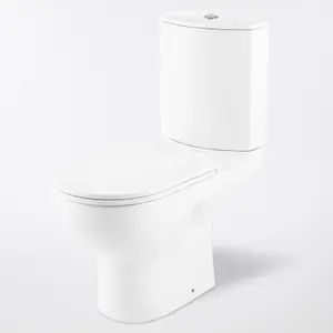 GoodHome Cavally White Close-coupled Toilet set with Soft close seat & Exposed cistern