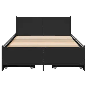 Berkfield Bed Frame with Drawers without Mattress Black 90x200 cm