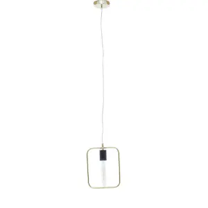 Interiors by Premier Lavis Black And Gold Finish Pendant Light