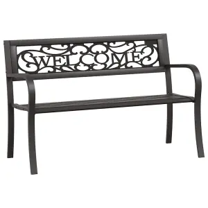 Berkfield Garden Bench 125 cm Steel Black