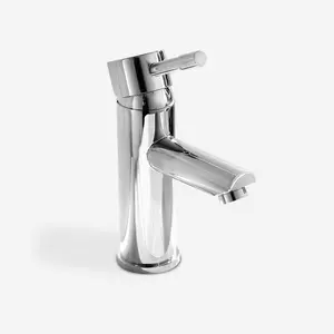 Nes Home Bathroom Round Cloakroom Basin Mini Mixer Chrome Tap With Free Waste