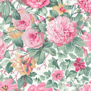 Laura Ashley Aveline Rose Floral Smooth Wallpaper Sample