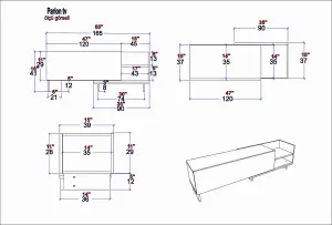 Decorotika Parion TV Stand TV Unit for TVs up to 47 inch