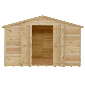 Garden Value 10 ft. W x 10 ft. D Overlap Apex Wooden Shed No