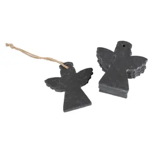 Nicola Spring - Slate Christmas Tree Decorations - 7 x 7cm - Angel