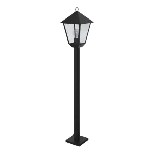 GoodHome Lantern Black Mains-powered 1 lamp Outdoor 4 faces Post light (H)1100mm