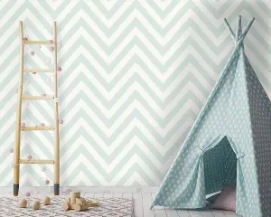 Holden Decor Chevron Soft Teal Chevron Geometric Print Smooth Wallpaper