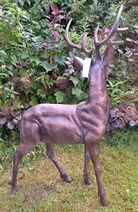 Standing Stag Buck Ornament cast from Aluminium Large