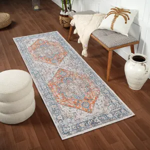 RIVER Machine Washable Vintage Runner Rug 80 x 220 cm