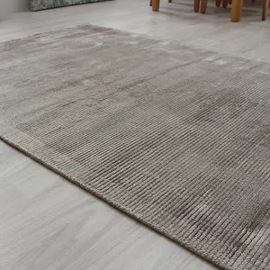 Smoke Plain Modern Handmade Easy to Clean Rug for Living Room and Bedroom-120cm X 170cm