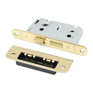 AFIT Bathroom Lock 65mm / 44mm Backset BRASS Radius End for Wooden Bathrooms Accepts 5mm Square Spindle CE UKCA & Fire Door App