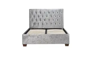 Birlea Cologne Double Bed Steel Crushed Velvet