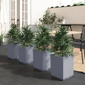 Berkfield Planters 4 pcs Dark Grey 30x30x37 cm Polypropylene