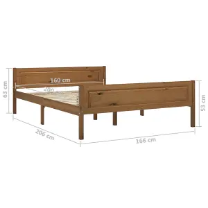 Berkfield Bed Frame Solid Pinewood Honey Brown 160x200 cm