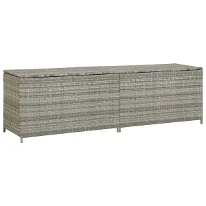 Berkfield Garden Storage Box Poly Rattan 200x50x60 cm Grey