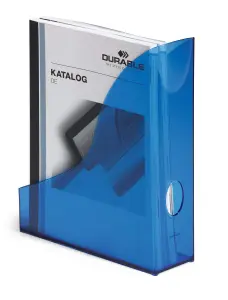 Durable Translucent Magazine Rack Document Desk File Organiser - A4 Clear Blue