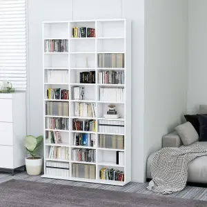 vidaXL CD Cabinet White 102x16x177.5 cm Engineered Wood