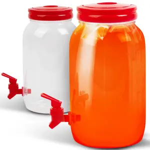 HEFTMAN Plastic Drinks Dispenser 3L Rose Red - 2 Pack