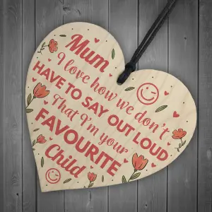 Red Ocean Funny Cheeky Mum Gifts From Daughter Birthday Gift For Mum Gifts From Daughter Son Wooden Heart Sign