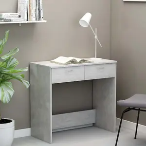 Berkfield Desk Concrete Grey 80x40x75 cm Engineered Wood