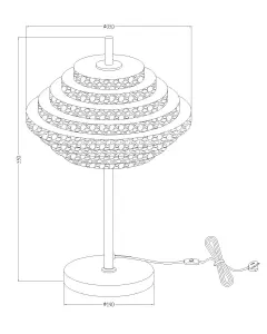 Aspen 2lt Brass and Tiered Amber Glass Table Lamp