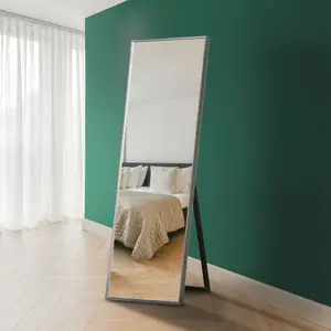 MirrorOutlet The Artus Silver Aluminium Edged Cheval Mirror 170CM X 58CM