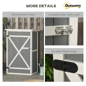 Outsunny Garden Shed Outdoor Tool Storage w/ 2 Shelve 75 x 56 x115cm Grey