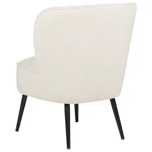 Beliani Modern Armchair VOSS Boucle White