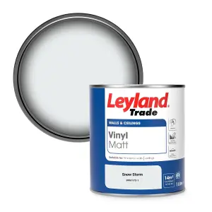 Leyland Trade Vinyl Matt Walls & Ceilings Emulsion Paint Snow Storm (PPG1172-1) 1L