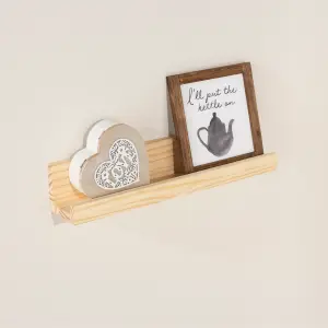 480mm pictuare and display shelf kit, solid pine wood, natural sanded