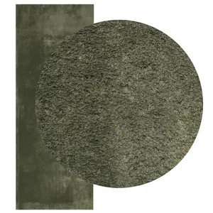 Rug HUARTE Short Pile Soft and Washable Forest Green 80x200 cm