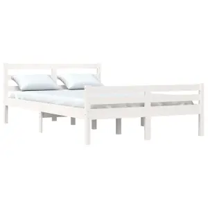 Berkfield Bed Frame White Solid Wood 150x200 cm King Size