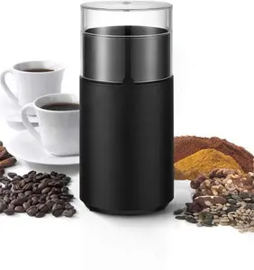 Coffee Grinder Electric - Just Press For 30S To Enjoy Your Coffee - Manual Press Coffee Grinder With Safe 304 Stainless Steel Blades, Fast Grinding