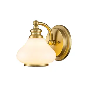 Elstead Hinkley Ainsley Wall Lamp Brushed Brass, IP44